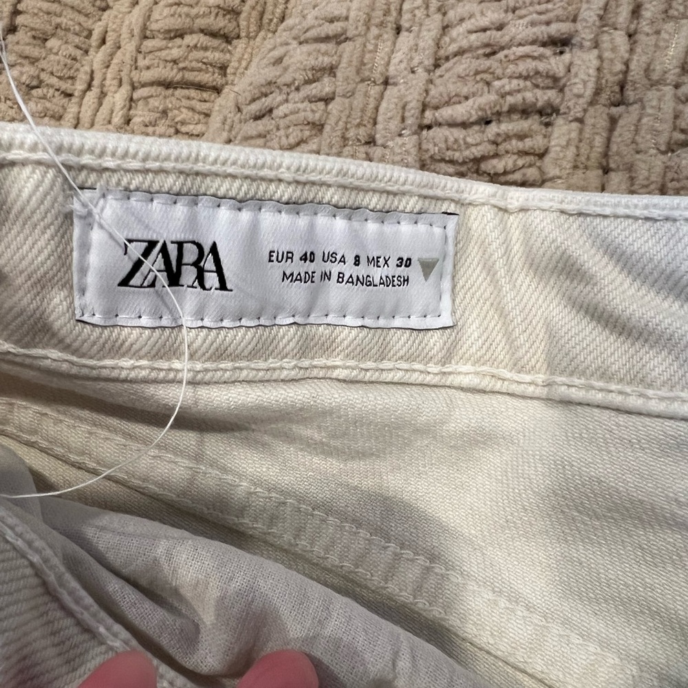 Zara Cream Denim Pants - Picture 3 of 3